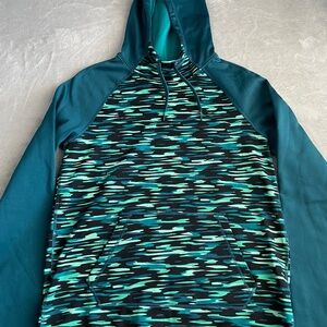 Nike Therma Fit Haze Womens Gym Hoodie Sweater Fleece Size Small Teal